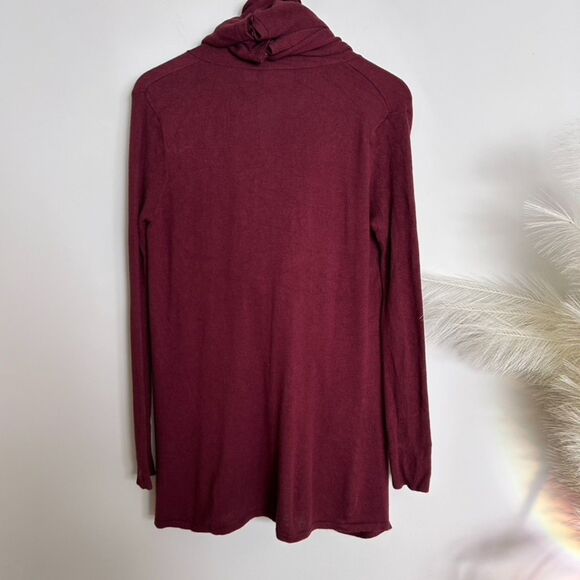 Nordstrom Lingerie Long Wrap Cardigan Burgundy / Wine / Maroon - Picture 12 of 12